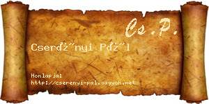 Cserényi Pál névjegykártya